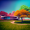 Colorful house trees
