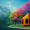 Colorful house trees