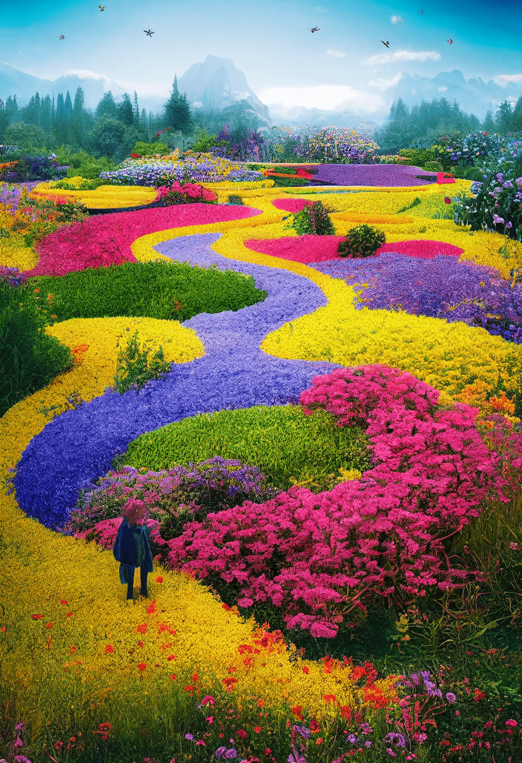 colorful flower maze