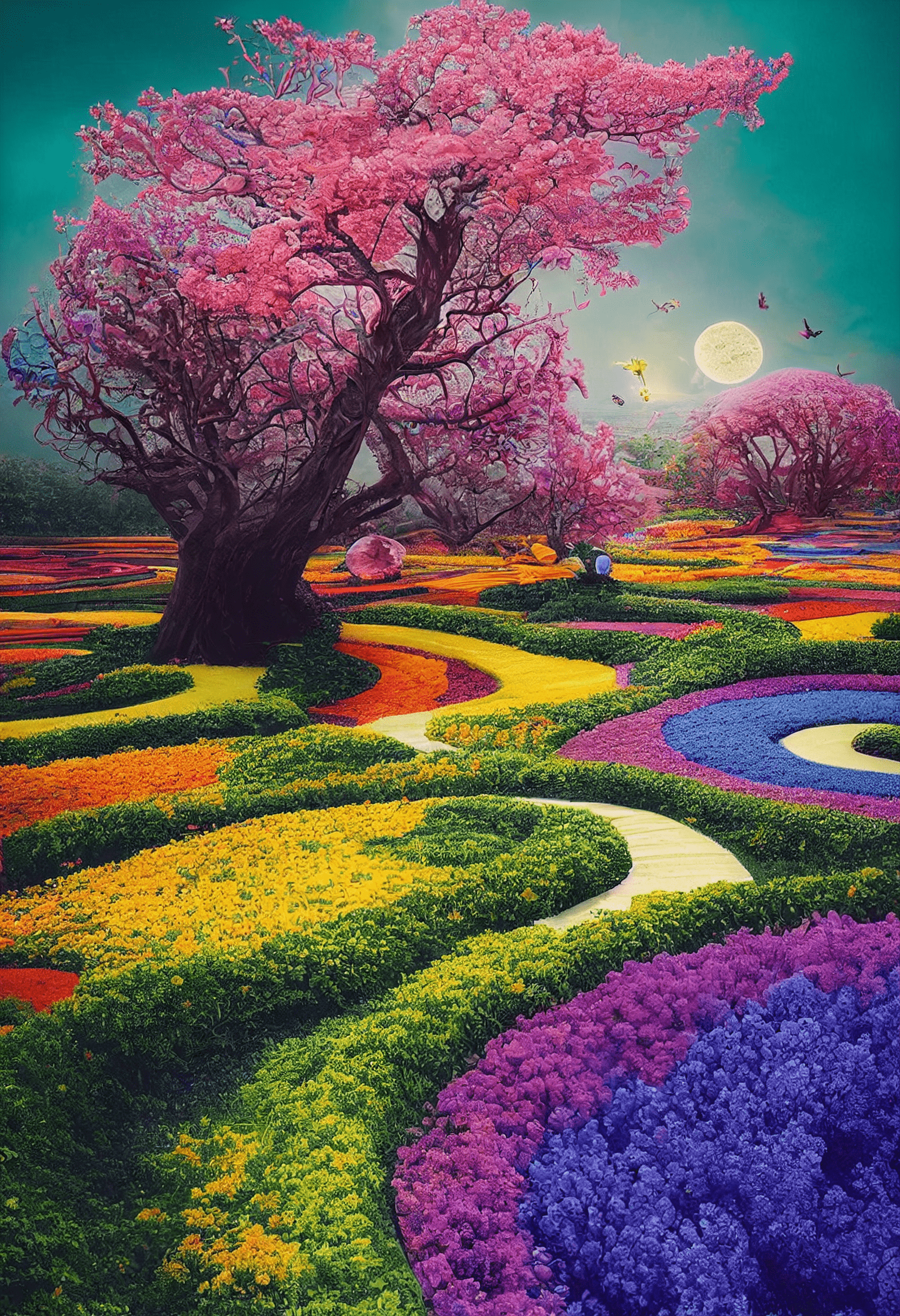 colorful flower maze