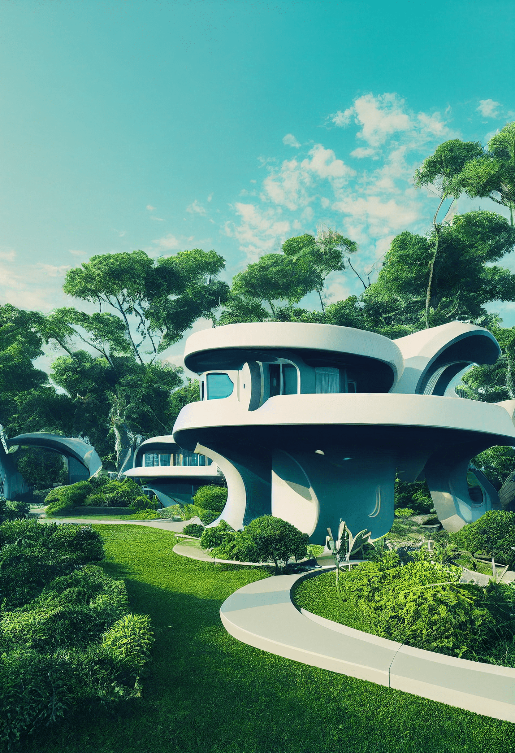 Futuristic home buildings