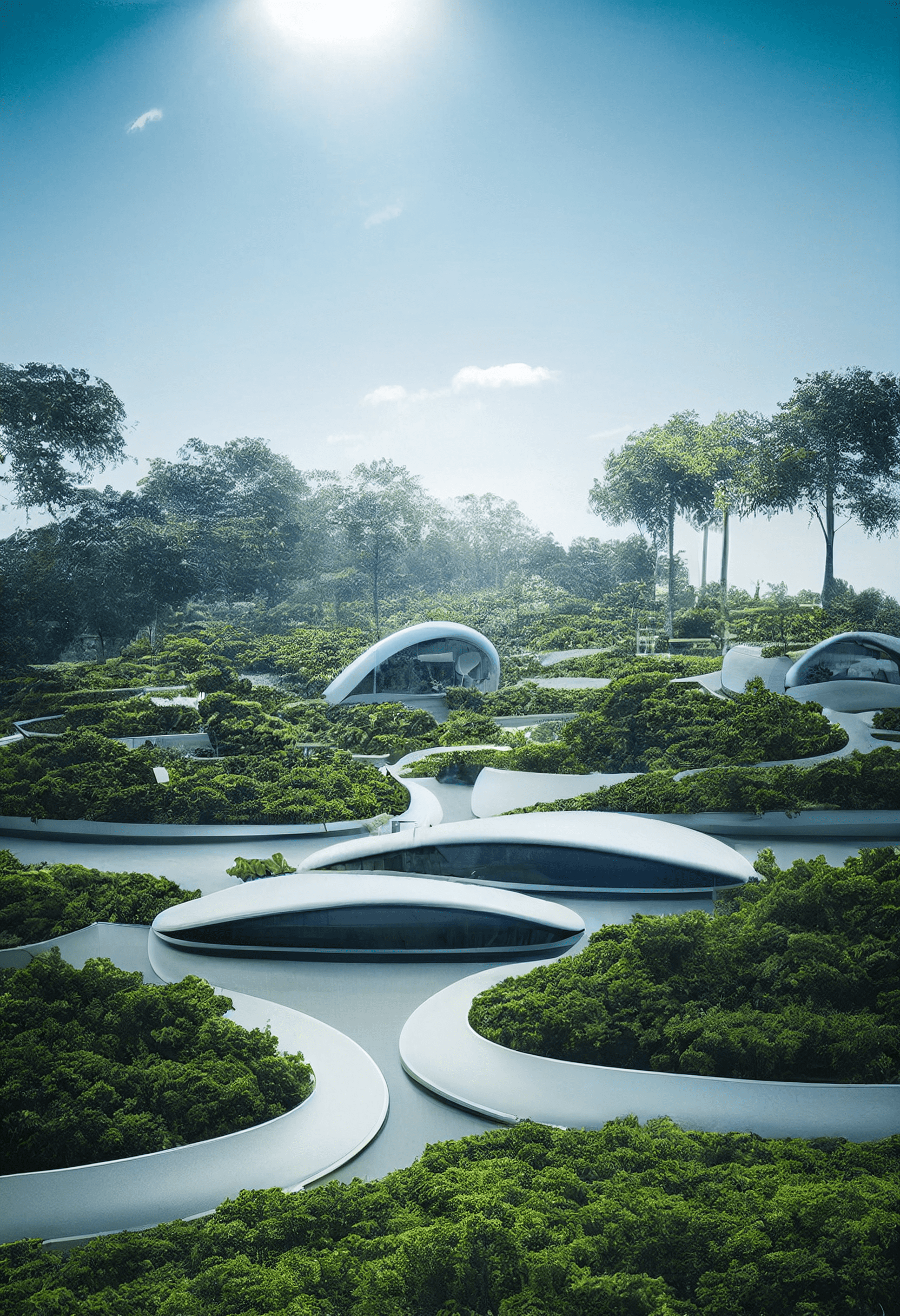 Futuristic home buildings